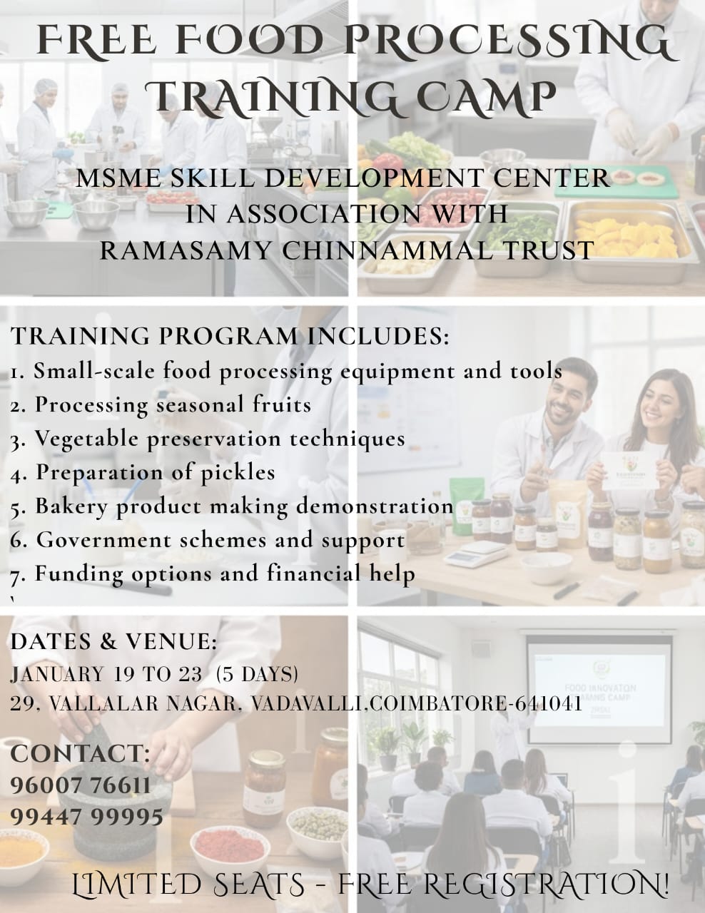 FREE TRAINING ON FOOD PROCESSING